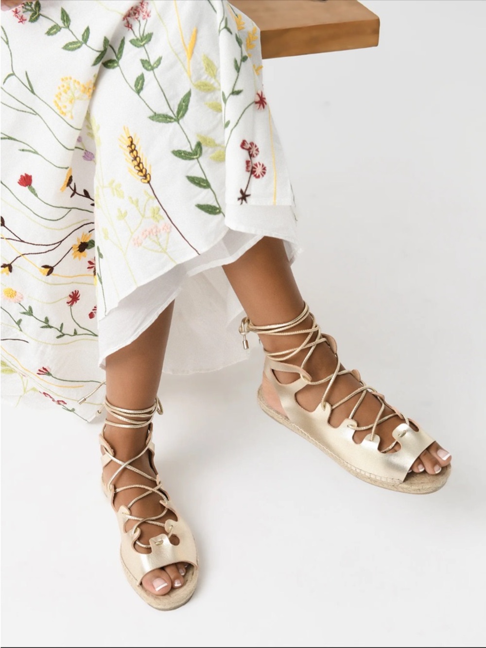 NWB Castaner x Ancient Greek Sandals Metallic Gold Leather Sandals